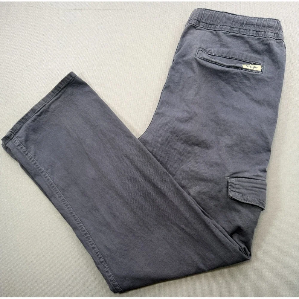 Wrangler Stretch Elastic Waist Cargo Pants Grey Drawstring Boys | Youth XXL 18